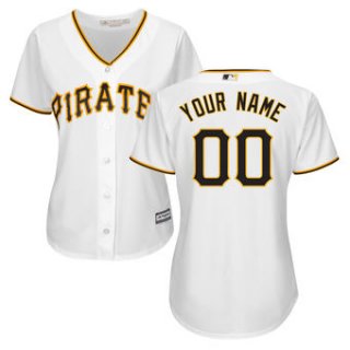 Women's Pittsburgh Pirates Majestic White Home Cool Base Custom Jersey