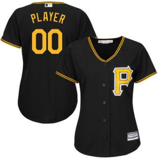 Women's Pittsburgh Pirates Majestic Black Alternate Cool Base Custom Jersey