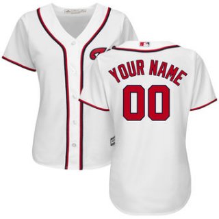 Women's Washington Nationals Majestic White Home Cool Base Custom Jersey