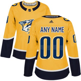 Women's Adidas Nashville Predators Customized Authentic Gold Home NHL Jersey