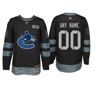 Adidas Vancouver Canucks Black 1917-2017 100th Anniversary Stitched NHL Custom Jersey