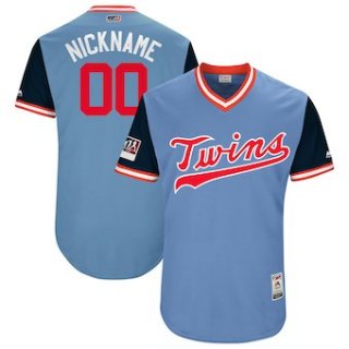 Men's Minnesota Twins Majestic Light Blue 2018 Players' Weekend Authentic Flex Base Custom Jersey