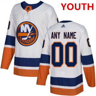 Youth Adidas New York Islanders NHL Authentic White Customized Jersey