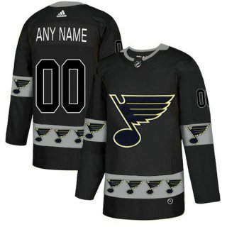 Men's St.Louis Blues Custom Black Team Logos Fashion Adidas Jersey