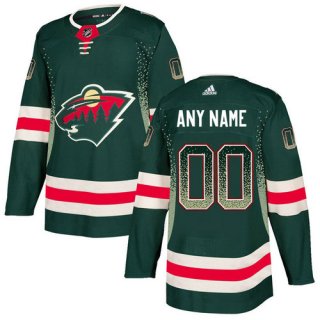 Men's Minnesota Wild Green Customized Drift Fashion Adidas Jersey