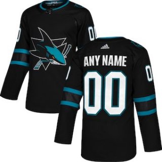 Men's San Jose Sharks adidas Black Alternate Authentic Custom Jersey