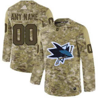 San Jose Sharks Camo Men's Customized Adidas Jersey