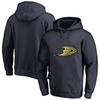 Anaheim Ducks Navy Men's Customized All Stitched Pullover Hoodie