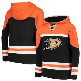 Anaheim Ducks Black Men's Customized All Stitched Hooded Sweatshirt