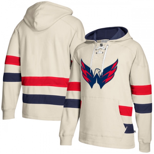 Capitals Cream Men's Customized All Stitched Hooded Sweatshirt