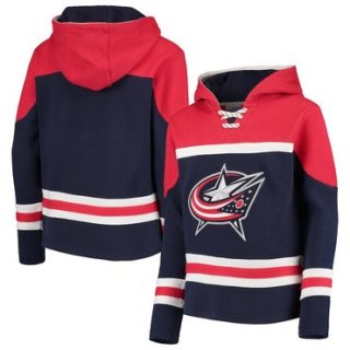 Columbus Blue Jackets Navy Men's Customized All Stitched Hooded Sweatshirt