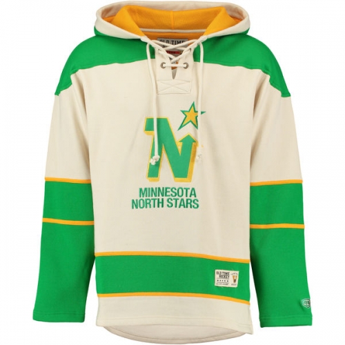 Minnesota North Stars Cream Men's Customized Hooded Sweatshirt