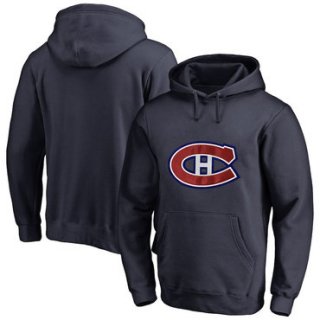 Montreal Canadiens Navy Men's Customized All Stitched Pullover Hoodie