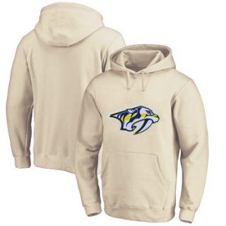 Nashville Predators Cream Men's Customized All Stitched Pullover Hoodie