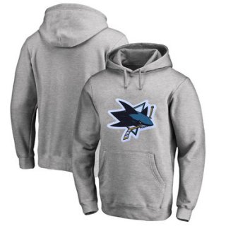 San Jose Sharks Gray Men's Customized All Stitched Pullover Hoodie