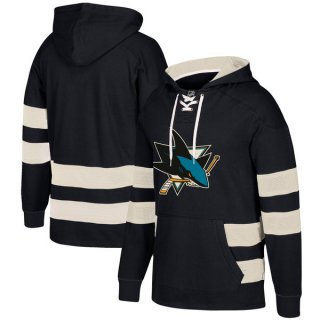 San Jose Sharks Black Men's Customized All Stitched Hooded Sweatshirt