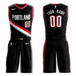 Blazers Black Men's Customized Nike Swingman Jersey(With Shorts)