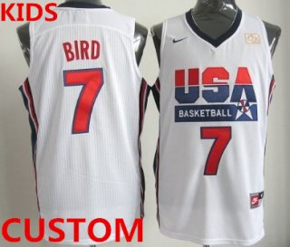 Kids Custom 1992 Olympics Team USA White Swingman Jersey