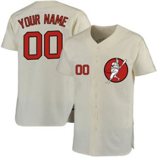 Astros Cream Men's Customized Cool Base New Design Jersey