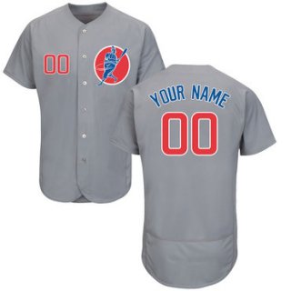 Cubs Gray Men's Customized Flexbase New Design Jersey