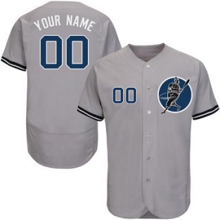 Yankees Gray Men's Customized Flexbase New Design Jersey