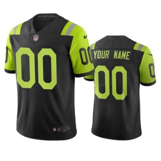 New York Jets Custom Black Green Vapor Limited City Edition NFL Jersey