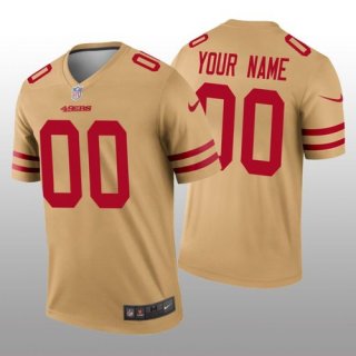 Men's San Francisco 49ers Custom Gold Inverted Legend Jersey