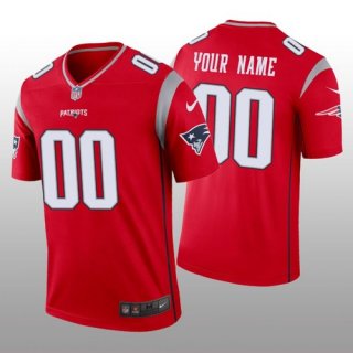 Men's New England Patriots Custom Red Inverted Legend Jersey