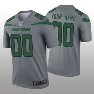 Men's New York Jets Custom Gray Inverted Legend Jersey