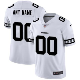 Men's Oakland Raiders Custom Nike White Team Logo Vapor Limited NFL Jersey