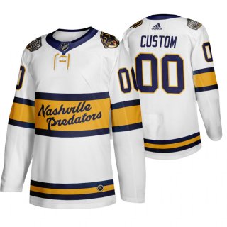 Adidas Nashville Predators Custom Men's White 2020 Winter Classic Retro Authentic NHL Jersey