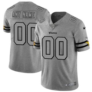 Nike Vikings Customized 2019 Gray Gridiron Gray Vapor Untouchable Limited Jersey