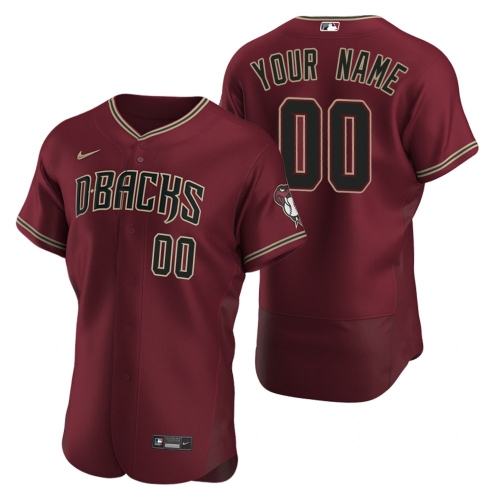 Men's Arizona Diamondbacks Custom Nike Crimson Stitched MLB Flex Base Jersey