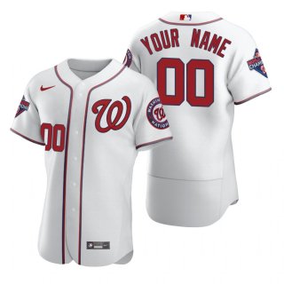 Men's Washington Nationals Custom Nike White 2020 Stitched MLB Flex Base Jersey