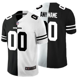 Nike Dallas Cowboys Customized Black And White Split Vapor Untouchable Limited Jersey