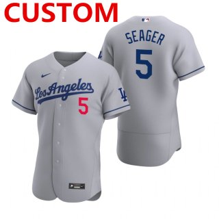 Men's Los Angeles Dodgers Custom Nike Gray 2020 Road MLB Flex Base Jersey