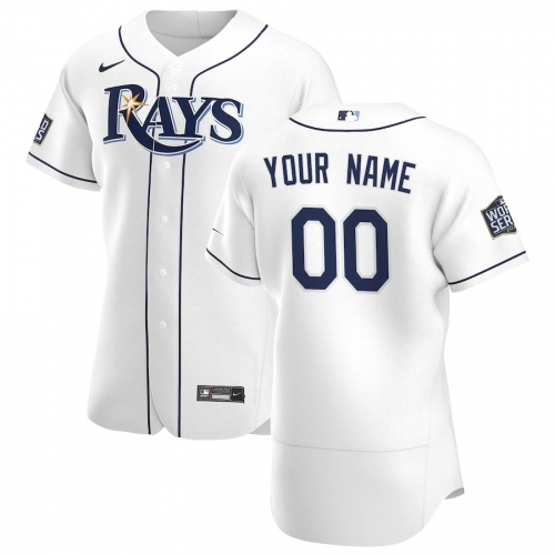 Tampa Bay Rays Custom Men's Nike White Home 2020 World Series Bound Authentic Player MLB Jersey