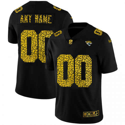 Jacksonville Jaguars Custom Men's Nike Leopard Print Fashion Vapor Limited NFL Jersey Black