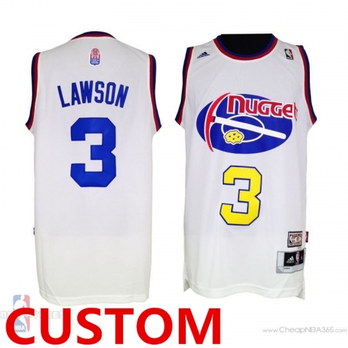 Men's Custom Nuggets ABA Hardwood Classic Swingman White Jersey