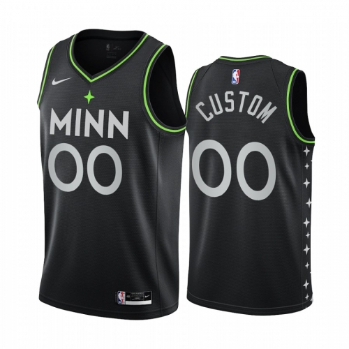 Nike Timberwolves Personalized Black NBA Swingman 2020-21 City Edition Jersey