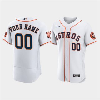 Men's Houston Astros Active Player Custom White 60th Anniversary Flex Base Stitched Baseball Jersey