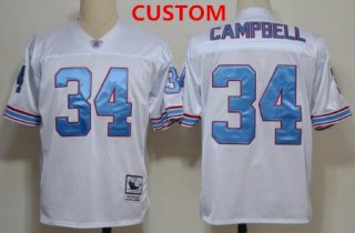 Custom Houston Oilers Men's White Throwback Jersey