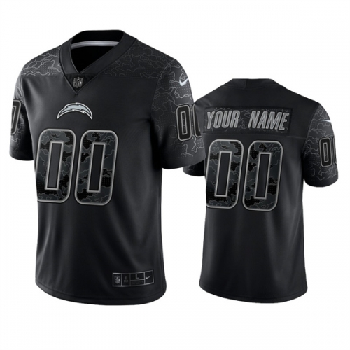 Men's Los Angeles Chargers Active Player Custom Black Reflective Limited Stitched Football Jersey