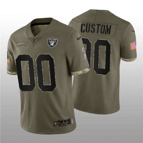 Men's Las Vegas Raiders ACTIVE PLAYER Custom 2022 Olive Salute To Service Limited Stitched Jersey