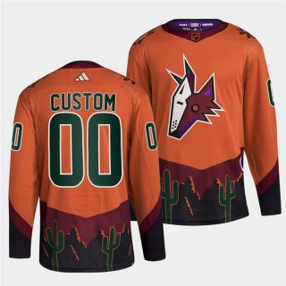 Men's Arizona Coyotes Custom Orange 2022-23 Reverse Retro Stitched Jersey