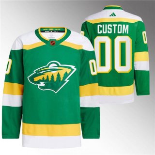 Men's Minnesota Wild Custom Green 2022-23 Reverse Retro Stitched Jersey