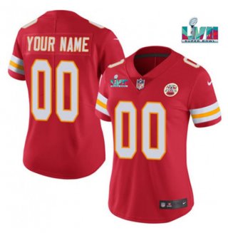 Women's Kansas City Chiefs Customized Red Super Bowl LVII Limited Stitched Jersey(Run Small