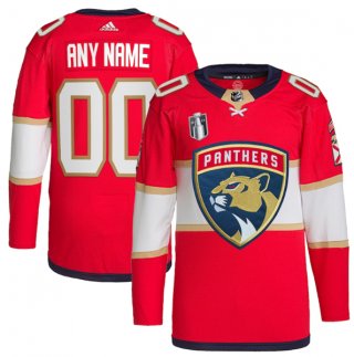 Men's Florida Panthers Active Player Custom Red 2023 Stanley Cup Final Stitched Jersey