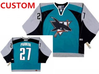 Men's San Jose Sharks Custom 2003 CCM Throwback NHL Home Hockey Jersey