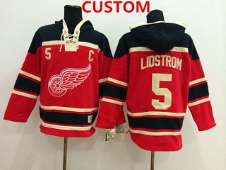 Custom Old Time Hockey Detroit Red Wings Red Hoodie